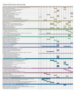 Calendrier 2016 Formation continue de l`ENA
