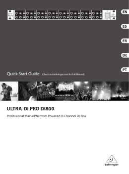 ULTRA-DI PRO DI800 Controls