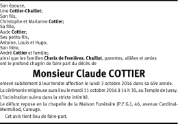Monsieur Claude COTTIER