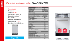 Gamme lave-vaisselle. QW-S32I471X
