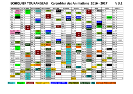 Calendrier des Animations