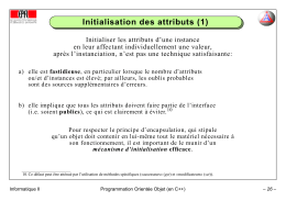 Initialisation des attributs (1)