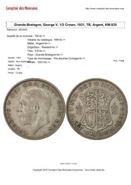 Grande-Bretagne, George V, 1/2 Crown, 1931, TB, Argent, KM:835