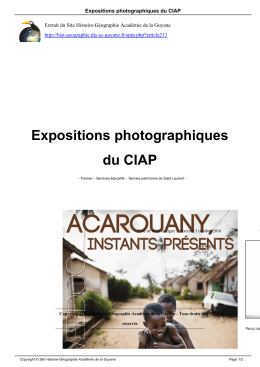 Expositions photographiques du CIAP - Site Histoire