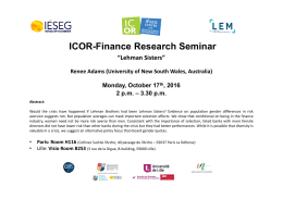 ICOR-Finance Research Seminar “Lehman Sisters”