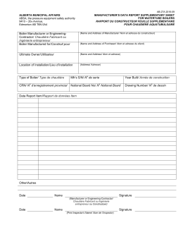 AB-027A Manufacturer`s Data Report Supplementary Sheet