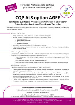 CQP ALS option AGEE