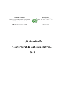 ﺑﺎﻷرﻗﺎم ﻗﺎﺑس وﻻﯾـﺔ Gouvernorat de Gabès en chiffres… 2015