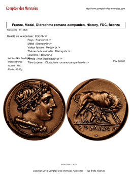 France, Medal, Didrachme romano-campanien, History, FDC, Bronze