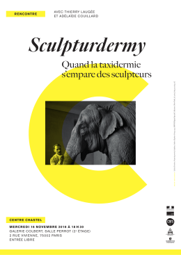 Sculpturdermy - affiche de la conférence du 16 novembre 2016