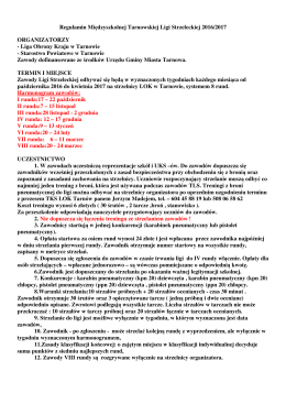 Regulamin Międzyszkolnej Tarnowskiej Ligi Strzeleckiej