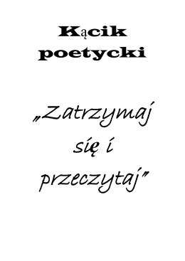 Kącik poetycki - Gimnazjum nr 5