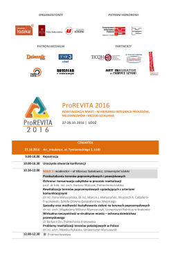program konferencji - Towarzystwo Urbanistów Polskich
