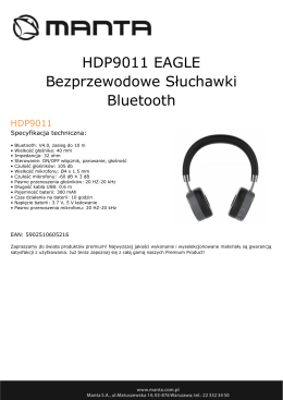 HDP9011 EAGLE Bezprzewodowe Słuchawki Bluetooth