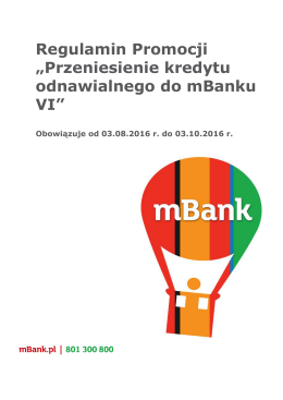 Przeniesienie kredytu odnawialnego do mBanku VI