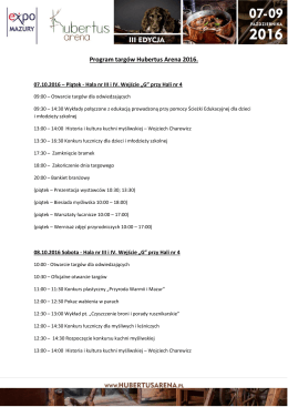 Program targów Hubertus Arena 2016.