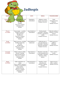 Jadłospis - Nasze Bambino