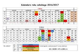 Kalendarz roku szkolnego 2016/2017