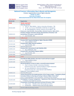 Agenda for the National Erasmus+ Information Day in BiH