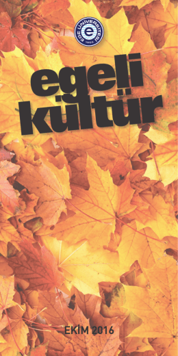 Egeli Kültür Ekim Ayı Programı - E.Ü. Sağlık Kültür ve Spor Daire