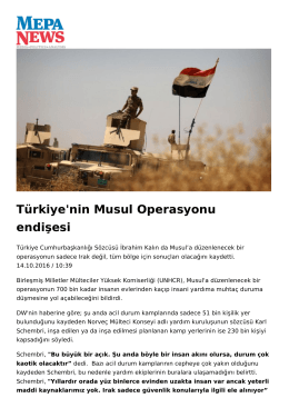 Türkiye`nin Musul Operasyonu endişesi