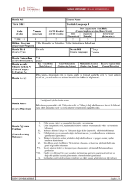TURK 111 - İstinye Üniversitesi