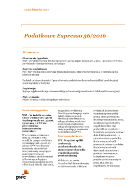 Podatkowe Espresso 36/2016