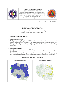 informacja dobowa - Lubuski Urząd Wojewódzki
