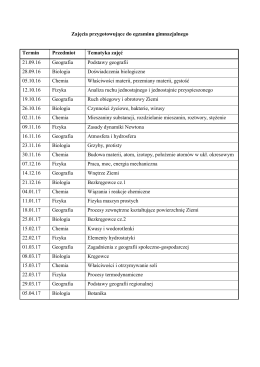 Zajęcia przygotowujące do egzaminu gimnazjalnego Termin