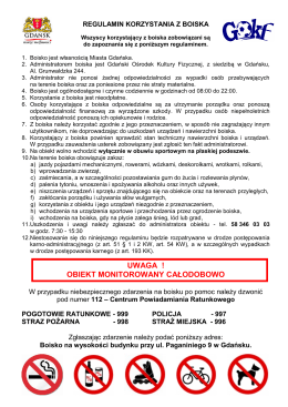Regulamin korzystania z boiska w dzielnicy Suchanino 188.18 KB