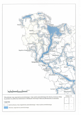 Wizualizacje map zagrożenia i ryzyka powodziowego dla obszaru