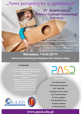 Reklama IV Konferencja - Polska Akademia Stomatologii Dziecięcej