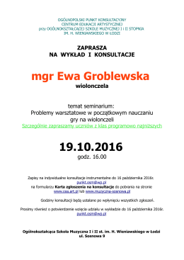 mgr Ewa Groblewska 19.10.2016