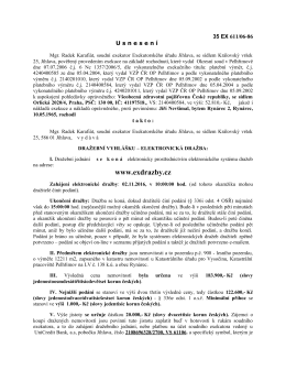 elektronická dražba, Exekutorský úřad Jihlava, č.j. 35 EX 611/06