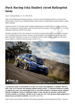 Duck Racing čeká finálový závod Rallysprint Série