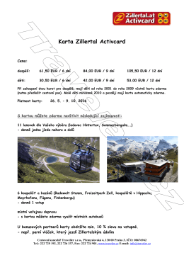 Karta Zillertal Activcard 2016
