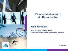 Financování exportu do Kazachstánu