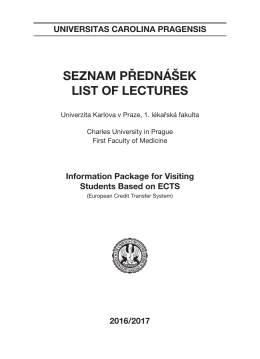 seznam přednášek list of lectures