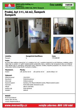 Prodej, byt 1+1, 44 m2, Šumperk Šumperk www.mmreality.cz volejte