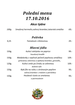 Polední menu 11.10.2016 Polévka
