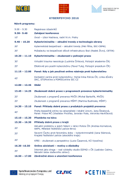 Program konference KYBERPSYCHO 2016