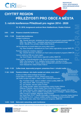 Program konference - Regionální rozvojová agentura