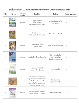 รายชื่อหนังสือและ CD ห้องสมุดกรมทรัพยากรน้าบา