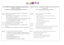 Schedule of Field Trip for Presenters/Participants