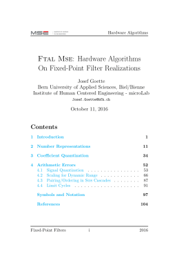 Ftal Mse: Hardware Algorithms On Fixed-Point Filter