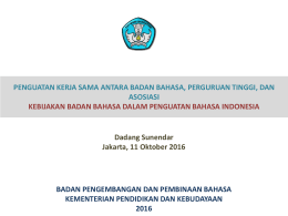 bahasa indonesia - Badan Pengembangan dan Pembinaan Bahasa