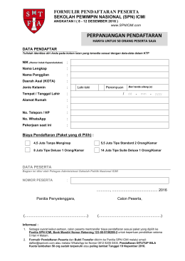 formulir pendaftaran calon peserta