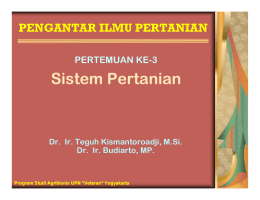 Sistem Pertanian - UPN Veteran Yogyakarta