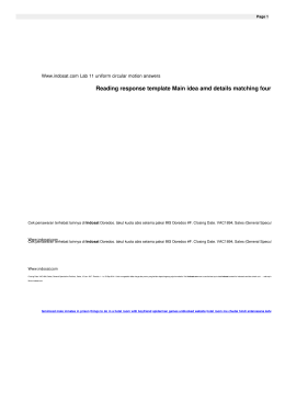 Reading response template Main idea amd details matching fourth