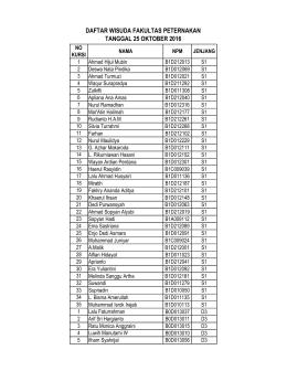 daftar wisuda fakultas peternakan tanggal 25 oktober 2016